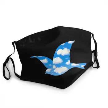 Cer Pasăre Omagiu Masca Anti Ceata Rene Magritte Protecție Unisex Pentru Adulti Lavabile Respirator Gura-Mufla