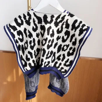 TVVOVVIN Moda Noua Femei Eșarfă Leopard Culoare Lovit Printting Liber de Tricotat Temperament Șal 2020 Toamna Iarna Eșarfă PC368