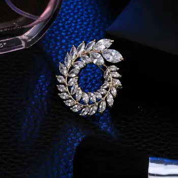Ghirlanda De Lux Broșe Ace Placate Clar Austria Cristal Trendy Ace Pentru Femei Mai Bune Cadouri & Brose De Strass Luxo
