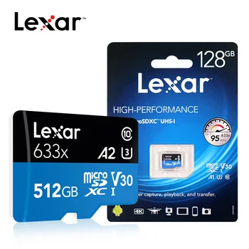 Lexar Card micro sd pentru 1080p full-HD 3D și 4K video 633x 1000x 32GB, 64GB, 128GB, 256GB 512GB card de Memorie Clasa 10 card TF carte