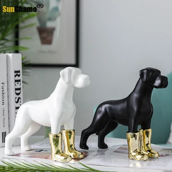 Nordic Pudel Golden Retriever Statuie De Lux Câine Animal De Decorare Arta De Ambarcațiuni Moderne Biroul De Acasă Mobilier Acasă Decorare