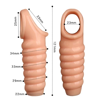 Silicon Reutilizabile Penis Mâneci Inel De Penis Extender Penis Prezervativele, Jucariile Sexuale Pentru Bărbați Durată De Extindere Adulți Intim Bunuri