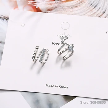 Micro pave cz clip ureche bantă cercel pentru fata pentru femei cadouri argint 925 nici piercing moda bijuterii ieftine înaltă a produselor