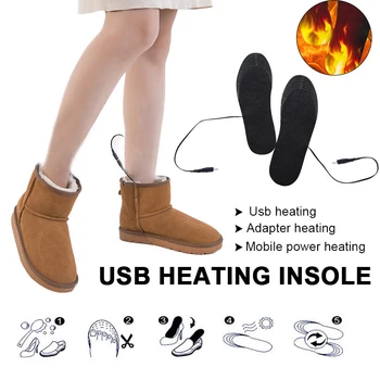 Bărbați și Femei USB Încălzit Tălpi de Pantofi de Cald la Picioare Șosete Pad Mat Electric de Încălzire cu Branțuri Lavabile Cald Termică Tălpi Unise