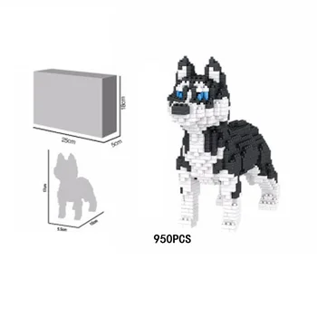2020 Mini Blocuri Jucarii de animale de Companie de Pluș Schnauzer Teckel Husky Rasa Collie, Câine, Animal 3D Model Diamant Copii Pentru Copii