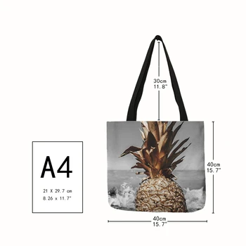 Personalizate Ananas Model Tote Pungi Pentru Femei Eco Lenjerie De Pungi De Cumpărături Refolosibile Călătorie Sac De Plajă