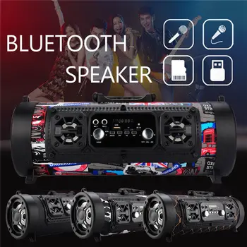 AMTER Vorbitor Bluetooth Portabil în aer liber Subwoofer Wireless Multifuncțional TF Card Sunet Surround Difuzor cu Microfon