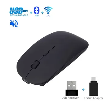 Blueteeth De Tip C, 2.4 G Wireless Dual În Modul Silențios Pereche Reîncărcabilă 4 Bottons Mous Zgomot Redus Mouse-Ul Desktop Pc Gamer Laptop Tăcut