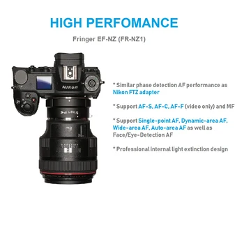 Fringer EF-NZ Lens Mount Adaptor pentru Nikon Z Cam Z5/Z7/Z50 Adaptarea EF/EF-S fr. Canon/Sigma/Tamron Detașabil Tripod Mount