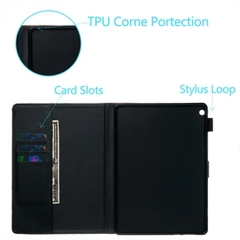 Noi de Imprimare PU Caz din Piele pentru Huawei MediaPad M3 Lite 10 BAH-W09 BAH-AL00 10.1 inch Stand cu slot pentru card tableta caz+film+pen