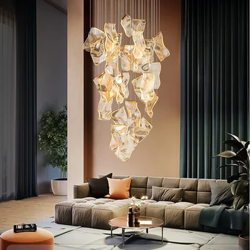 Postmodern Creative Candelabru LED Reglabil Lampă de Agățat Pentru luat Masa, Living, Duplex, Scara Rotative Ghid de Iluminat