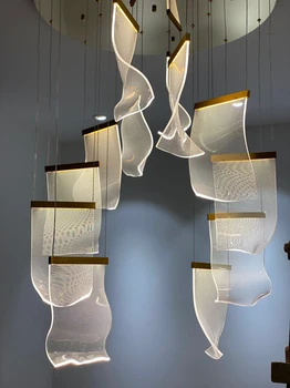 Postmodern Creative Candelabru LED Reglabil Lampă de Agățat Pentru luat Masa, Living, Duplex, Scara Rotative Ghid de Iluminat