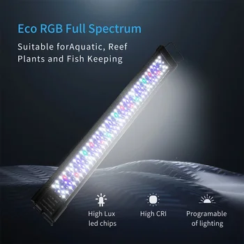 30/45CM Spectru Complet Acvariu Lumina cu Coajă din Aliaj de Aluminiu Extensibila Paranteze Controler Extern pentru Rezervor de Pește de apă Dulce