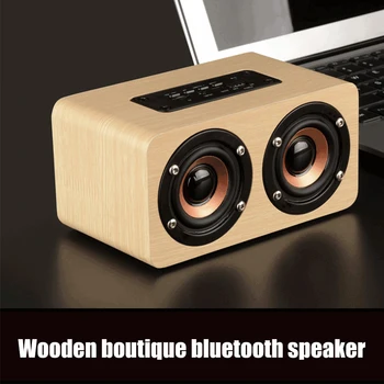 Capsaver Lemn Difuzor Bluetooth Wireless Dual Difuzor HiFi Music Player Caseta de Sunet Portabil cu 2 Boxe Audio MP3 Echipamente
