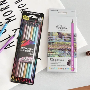Schiță De Desen Creioane 6/12 Colores De Lemn Colores Creion Set Stilou Metalic De Artă De Mână-Pictat Rechizite Școlare