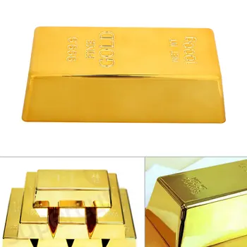 999 Bar de Aur de 24k Placat cu Aur Lingouri Ușa Opri Cărămidă de Aur Fals Paperweigh Simulare Deluxe Golden Creative