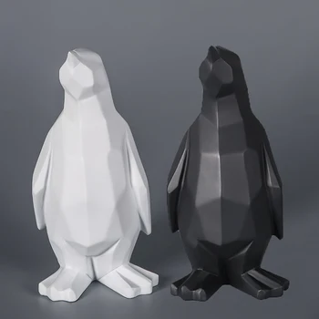 Nordic Pinguin Rășină Model De Ornamente Meserii Simple Biroul De Acasă Creative Sculpturi Geometrice Statuie Animal Pinguin Abstract Decor