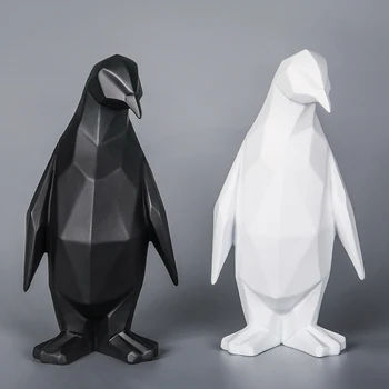 Nordic Pinguin Rășină Model De Ornamente Meserii Simple Biroul De Acasă Creative Sculpturi Geometrice Statuie Animal Pinguin Abstract Decor