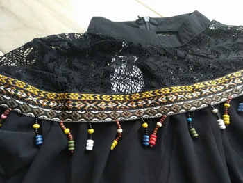 Rochie cu Maneci lungi pentru Fete Elegante din Dantela Ciucuri Negru Rochie Adolescentă de Îmbrăcăminte 8 10 12 14 ani Copii Rochii