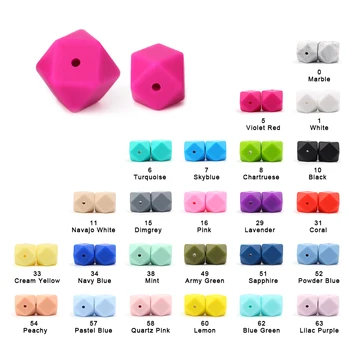 TYRY.HU 50pc Hexagon Margele de Silicon de Calitate Alimentară Copilul Masticabile Dentitie Margele Pentru DIY Colier Bijuterii Accesorii BPA Gratuit 14mm