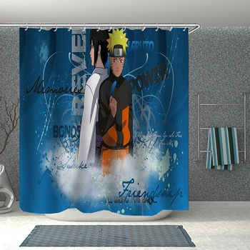 Populare Anime Naruto 3D de Imprimare Perdea de Duș din Poliester Tesatura perdele Baie rezistent la apa Cârlig Cadă Cortina 01