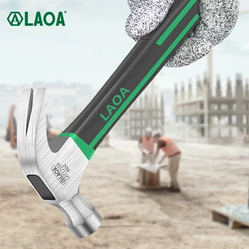 LAOA Ciocan 16OZ fibra de sticla Maner pentru prelucrarea Lemnului, Shockproof Verde Negru Dublu Culori din Oțel Inoxidabil, Ciocane