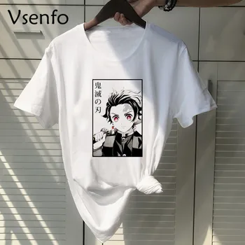 Demon Slayer T-Shirt cu Print Tanjiro Kamado și Nezuko Kamado Tricou Kimetsu Nu Yaiba T-Shirt Anime Japonez Tee Topuri