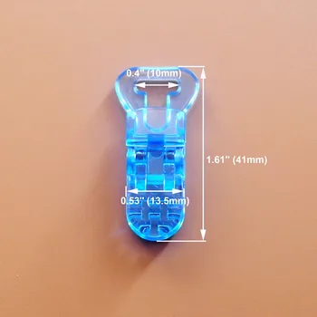 Sutoyuen 50pcs 10MM Clar de Plastic T Clipuri Transparent Copil Suzeta Clip Suzeta/Inactiv/Nuk/MAM/Salopete/Jucărie Titular/Suspensor Clipuri