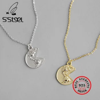 S ' STEEL 925 Sterling de Argint Colier Pandantiv Placat cu Aur de Cadenas De Plata Mujer Cadouri Pentru Femei Gumus Takilar Bijuterii de Lux