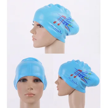 Capac de înot Super Mari pentru Femei cu Parul Lung Ureche Proteja Fetele rezistent la apa Dimensiuni Mari Inot Silicon Doamna cu pălărie Echipament de Scufundare
