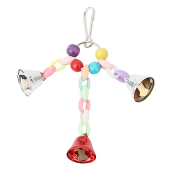 Legendog Pasărea Clopot Jucărie Simplu Metal Predarea Pasărea Clopot de Șirag de mărgele Colorate Pasăre Mestecați Jucării pentru Papagal Pasăre Amuzant Favoarea Jucărie Jucării de Formare