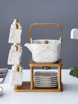 Japoneze Ceainic Ceramic Flori Cafea Set de Ceai Ceașcă de Cafea Oala cu Raft Nordice Europene, Ceai după-Amiaza Restaurant Apă Acasă Set