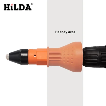 HILDA Electric Riveter Arme Instrument de Nituire fără Fir Nituire Burghiu Adaptor Introduce Piulița Instrument de Nituire Drill Adapter