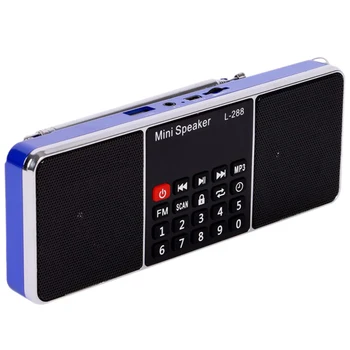 Mini Portabile Reîncărcabile Stereo L-288 Radio FM Difuzor Ecran LCD Suport TF Card USB Disk Music Player MP3 Difuzor (Albastru)