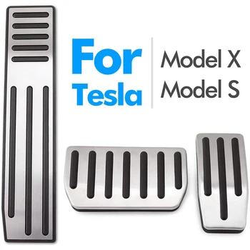 Aliaj de aluminiu Pedala de Picior Pentru Tesla ModelX/S Accelerație Gaz Combustibil Pedalei de Frână Restul Pedala de Tampoane Rogojini Capac Accesorii de Styling Auto