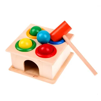 1Set de Lemn cu Ciocanul Mingea Ciocan Cutie Copii Distractiv Joc Hamster Joc Jucărie de Învățare Timpurie Jucarii Educative