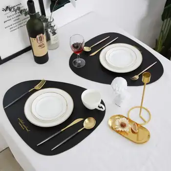 Stil Nordic Tacamuri Pad din Piele PU Tabelul Mat Izolare Termică Non-Alunecare Simplu Placemats Restaurant Consumabile