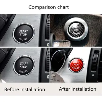 Roșu Real fibra de Carbon cu Un singur buton start Stop acoperire Autocolant Pentru BMW E36 E39 E46 E81 E82 E83 E84 E87 E88 E89 E91 E92 E93 E94