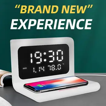 Încărcare fără fir, Ceas de birou Cu USB Cablu ABS Digital LCD de Plastic Electronice Dormitor Copil Ceas Deșteptător