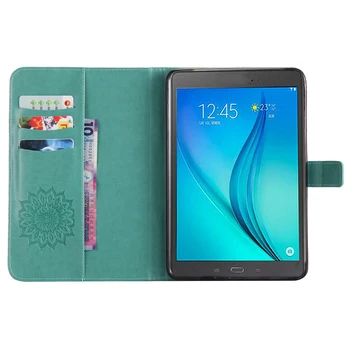 Caz Pentru Samsung Galaxy Tab a 8.0 2016 SM-T355 SM-T350 Relief de Design din Piele PU Flip Stand de Acoperire rezistent la Șocuri Tableta Caz