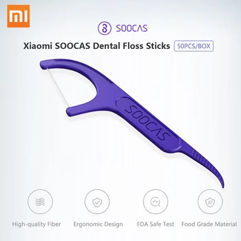 Xiaomi Soocare Dentare Foss Alege Dinți Dinte Scobitori Stick Îngrijire Orală Design Ergonomic FDA Testare de Calitate Alimentară 50pc/cutie