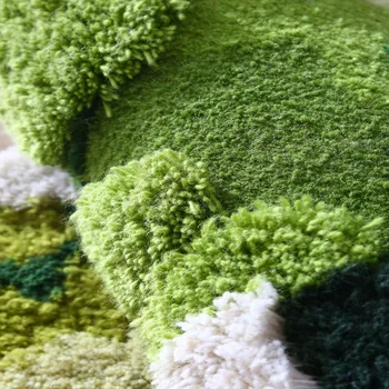 Pădure verde de artă creativă rotund covor pentru camera copil de Mână cu smocuri de lână iarba covor de pluș pentru living si dormitor covor de Lână