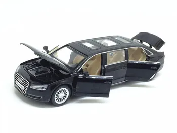 1:32 Audi A8L Extins Aliaj Model de Masina de Metal Vehicul Jucărie Trage Înapoi Intermitent Muzica turnat sub presiune Masina Pentru Copii Toy Colectia de Cadouri