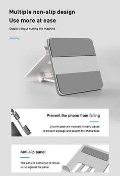 Birou Mobil cu Suport pentru Telefon Stand Pentru iPhone iPad Xiaomi Metal Reglabil pe Desktop, Tablet Holder Universal Masa Telefon Mobil Stand