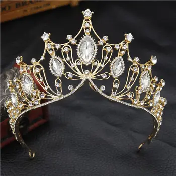 Printesa Stras de Cristal tiara Coroana Regina de Moda Mireasa Nunta Coroane Diadema de Nunta Bijuterii de Păr Accesorii de Mireasa