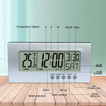 LCD Ceas cu Alarmă Digital 12/24H Ceas Deșteptător Data de Amânare Funcția de Afișare a Temperaturii pentru Dormitor masa Decor de Masă