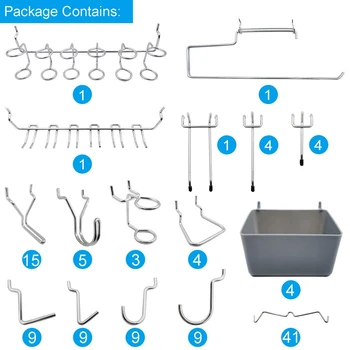 120Pcs16 Diferite Tipuri de Pegboard Cârlige Includ bidoane de Plastic, Pegboard Lari, Organizator, pentru Garaj