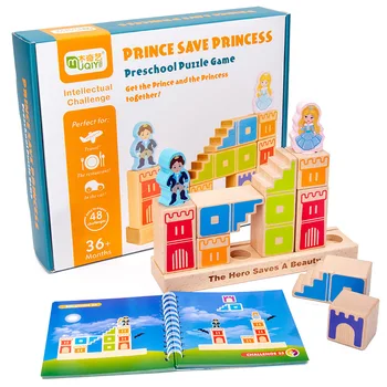 Montessori Puzzle din Lemn Cutie Creative Zi și Noapte Asamblare Blocuri Jucarii din Lemn pentru Copii mai devreme de predare Jucărie Cadouri