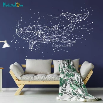 Dimensiune mare Balena Stele Constellation Autocolant Perete Cer Nebuloasă Decor de Birou Camera de zi Vinil Arta picturi Murale Auto-adeziv BB491