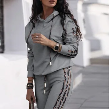 Femei Trening, Hanorace 2 Bucata Set Tricou + Pantaloni Femei SportSuit Primavara Toamna Sport de Moda Slim haine groase